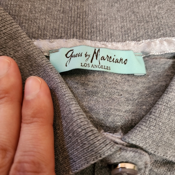 Guess by Marciano Grey Cotton Polo Shirt, Short Sleeved, y2k, vintage - Picture 4 of 7